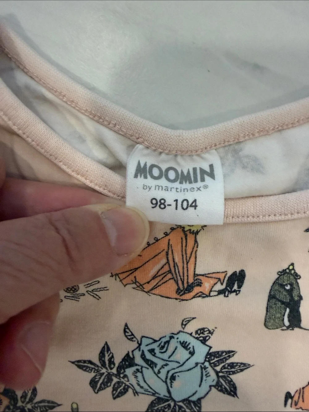 Moomin by Martinex Light Peach Colored A Line Cotton Long Sleeved Dress 98-104cm